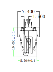 usb2.0尺寸側面圖